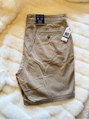Nautica Men's Khaki Stretch Classic Fit Shorts
